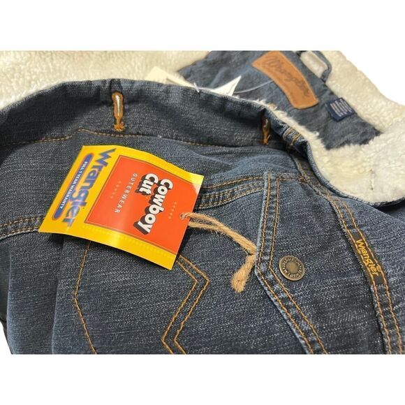 WRANGLER BRAND NEW WESTERN LINED MENS DENIM JACKET SIZE XXL - Picture 8 of 10
